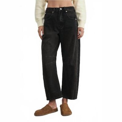 Women's Wo's Relaxed Fit Cropped Barrel Jeans - Aaron & Amber