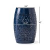 Apollos Modern Lace Cut Iron Side Table,12"Round End Table With Storage,Drum Accent Table-Cuddlewood - 3 of 4