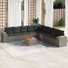 vidaXL Patio Sofa Set with Cushions Outdoor Furniture 10 Piece Poly Rattan - Gray - 2 of 4