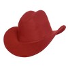 Underwraps Cattleman Thick Felt Cowboy Hat Adult Costume Accessory | Red - 2 of 4