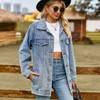Women's Denim Jackets Long Sleeve Jean Jacket Oversized Button Dwon Long Denim Shackets with 4 Pockets Boyfriend Fit Fall Fashion Coats - 3 of 4