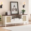 Rattan Entertainment Center TV Media Console Table, Modern TV Stand with Storage and Mesh Door, TV Console Cabinet Furniture for Living Room - 3 of 4