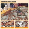 Washable Vintage Printed Area Rug, Non-Slip Ultra-Thin Low Pile Indoor Carpet for Living Room, Bedroom, and Dining Room - 3 of 4