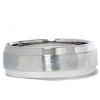 Pompeii3 Brushed & Polished Wedding Band 14K White Gold - 2 of 4