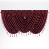 Kate Aurora Ultra Lux Faux Silk Regency Crinkle Rod Pocket Semi Sheer Crystal Beaded Window Valance - 2 of 4
