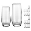 Chery Life 16-Piece Crystal Glass Cups, Glassware Set (8 Pcs 18.26 Oz Highball & 8 Pcs 11.5 Oz Cocktail Drinkware) - 2 of 4