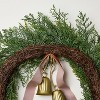 26" Cypress with Brass Bell and Red Ribbon Wreath - Hearth & Hand™ with Magnolia - 3 of 3