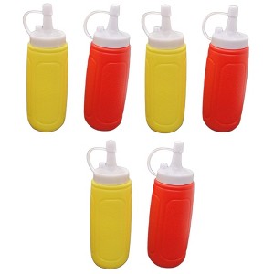 Handy Housewares 2 pc Squeezable Picnic Condiment 8 oz. Squeeze Dispenser Storage Bottles - Great for Ketchup Mustard or BBQ Sauce! - 1 of 3