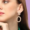 SOHI Women's Orange Corroded Drop Earrings - 3 of 3