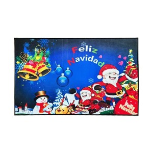 1 PCS of Christmas letter printed door mat with different sizes, absorbent, anti slip, wear-resistant decorative door mat suitable for doorways - 1 of 4