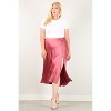 Slickblue Women's High-Waist Skirt with Button Trim – Rose – Plus Size 1XL/2XL/3XL – Modern Style & Side Slit Detail - 3 of 4