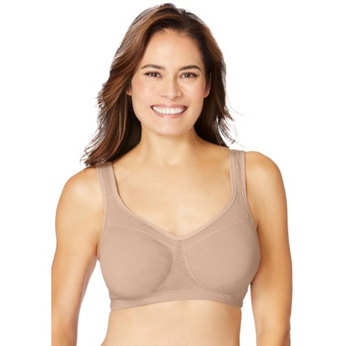 Comfort Choice Women s Plus Size Wireless Leisure Bra 44 C Nude