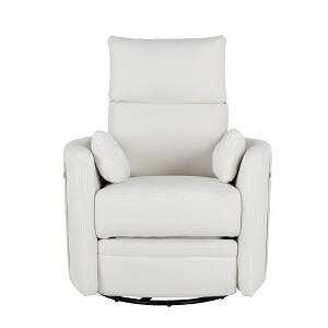 Vynxaria Upholstered Swivel Recliner Manual Rocker Recliner Chair Baby Nursery Chair - 1 of 4