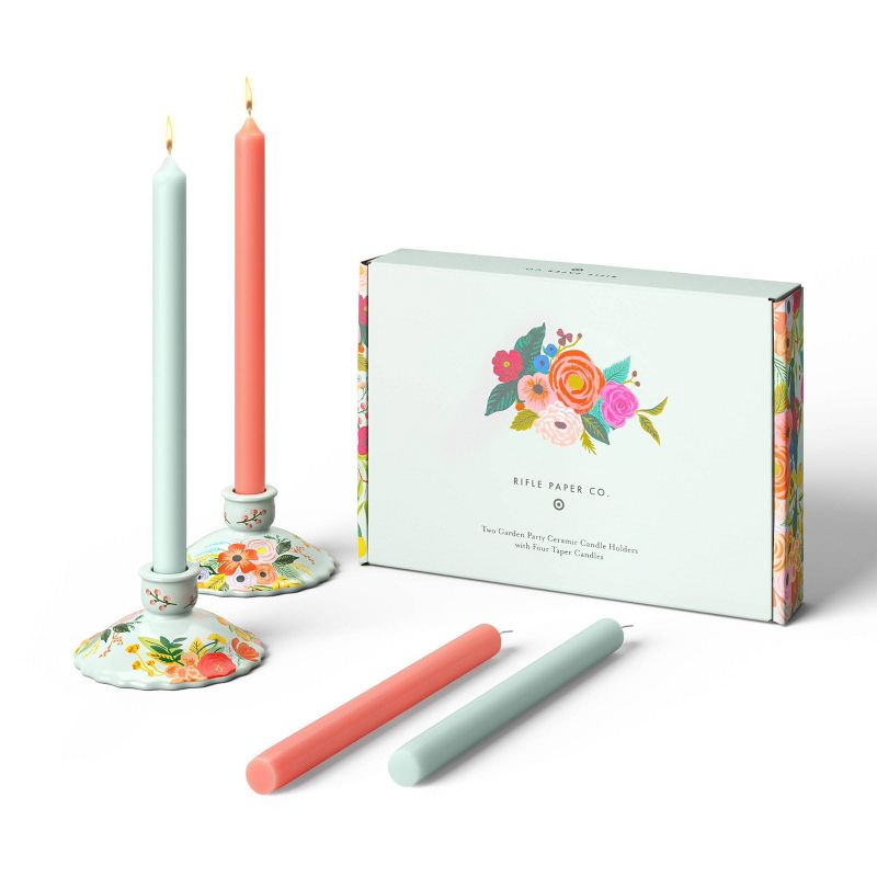Rifle Paper Co. x Target Taper Set of 4 Candles with Set of 2 Candlestick Holders, 2 of 9