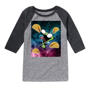 Boys' - Invader ZIM - GIR Loves Tacos in Space Raglan Graphic T-Shirt - 1 of 4