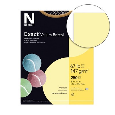 Exact Vellum Bristol Cardstock, 8-1/2 x 11 Inches, 67 lb, Yellow, pk of 250