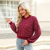 Women's Rainbow Stitching Drop Sleeve Cropped Sweater -Cupshe - 4 of 4