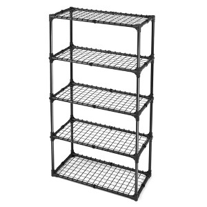 Yukimo 60"H Heavy-Duty Steel Wire Shelving - Rust-Resistant Anti-UV, Easy Assembly Storage Rack for Garage/Home/Office/Warehouse/Retail Display, Black - 1 of 4