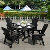 WestinTrends 5 Piece Outdoor Patio Dining Square Table and Curved Back Armchair Set - 2 of 2