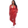 Women's Plus Size 2 Piece Velour Tracksuit Set - White Mark - 2 of 4