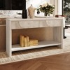 Sapphtopaz 55.12" Farmhouse Console Table with 2 Storage Drawers Retro Entryway Table with Open Shelf Wood TV Stands for Living Room, Entryway - 2 of 4