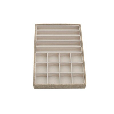 Latte Canvas Stackable Jewelry Organizer Trays, Set of 3