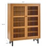 6-Tier Shoe Cabinet with Louvered Doors & Adjustable Shelves, 33.5" Modern Entryway Organizer for Hallway Living Room-3irtyhousy - 4 of 4
