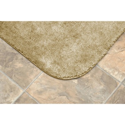Beige Nylon Traditional 3-Piece Washable Bath Rug Set