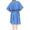 LA LEELA Women's House Daily Routine Evening Wear Vacation Casual Dailywear Holiday Loose House Dress Caftan Mini Loungewear Tunics 2X-3X Blue, Solid - 2 of 3