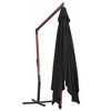 vidaXL Hanging Parasol with Wooden Pole 157.5 in.x118.1 in. Black - 4 of 4