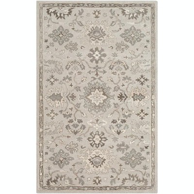 Mark & Day Ness 4'x6' Rectangle Tufted Indoor Area Rugs Taupe: Wool, Stain-Resistant, Floral Pattern, Handmade, Traditional Style