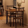 Round Dining Table Set for 2, Circle Kitchen Table and Chairs, Modern Dining Room Table Set with 2 Chairs - 3 of 4