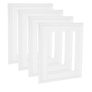 Cardinali Plein Aire White 20x30" Open Back Frames for Canvas Art - Box of 4, 3" Wide Moulding w/ Raised Edge -1/2" Rabbet Depth- Timeless Picture - 1 of 4