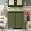 APRILSOUL 30" Rustic Bathroom Vanity with Ceramic Sink, Soft-Close Doors & Adjustable Shelf, Espresso Storage Cabinet - 2 of 4