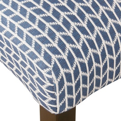 Blue Geometric Faux Leather Parsons Side Chair Set