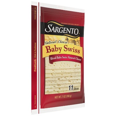 Sargento Natural Baby Swiss Sliced Cheese - 7.5oz/11 slices