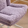 ChicFurnit Task and Office Chairs Faux Alpaca Upholstered Office Chair Swivel Chair Ergonomic Chair for Home Office, Purple, 24.8"*26.4"*37" - 4 of 4