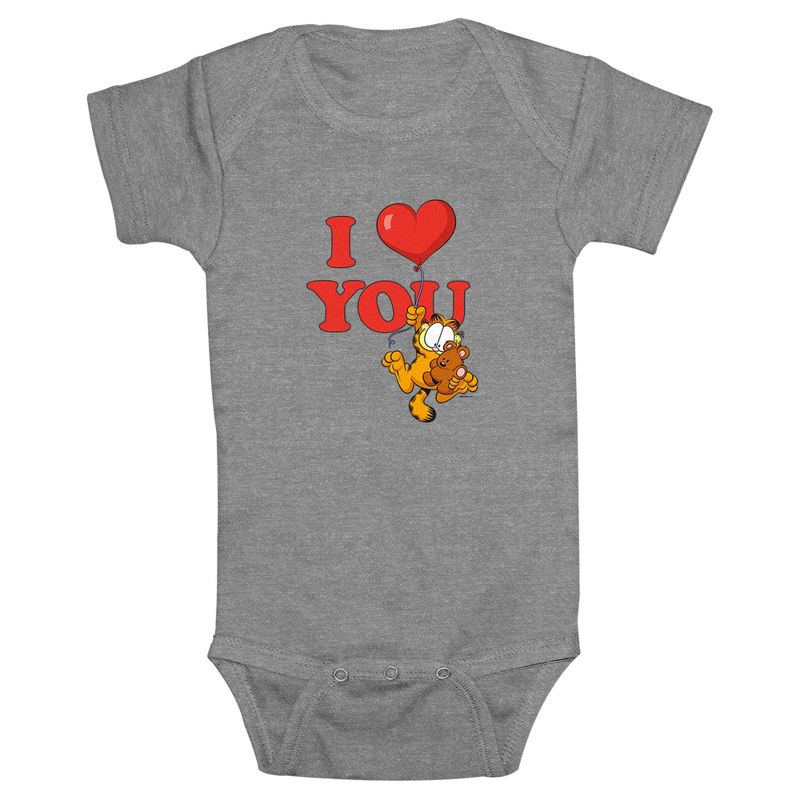 Infant's Garfield Valentine's Day I Heart You Onesie, 1 of 4