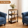 3 Tier End Table, Tall Side Table w/Metal Frame, Sofa Couch Tables w/Storage for Living Room, Night Stand Storage Shelf for Bedroom, Bathroom - 4 of 4