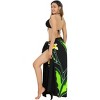 LA LEELA Women's Bikini Skirt Sarong Swimwear Cover up Bathing suit Summer Wraps Swimsuit Beach Wrap Coverups for Women One Size Black, Leaf - 4 of 4