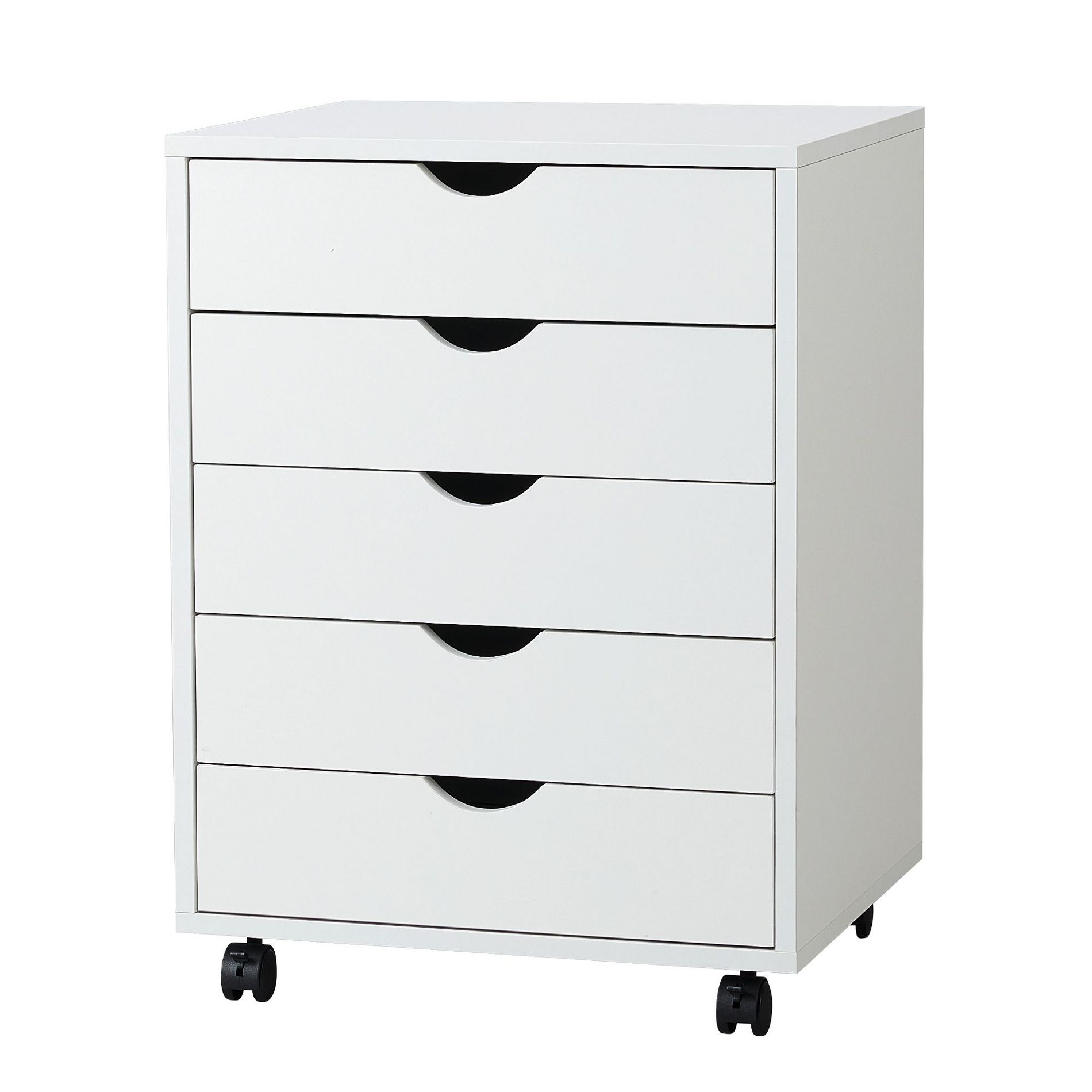 JIONJOY 18.7" Wide 5/7-Drawer Mobile File Cabinet, Wood Storage Organizer with Lockable Wheels for Home Office