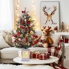 3ft Snow Flocked Christmas Tree, Small Artificial Christmas Tree with Base & 78 Lights, 8 Lighting Modes Hinged Xmas Tree, Christmas Decor - 2 of 4