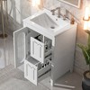 ACEPANO 24 in. W Bathroom Vanity with Adjustable Shelf, Door, Two Drawers & Sink-White - 3 of 4