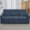 2-in-1 Sofa Bed with Reversible Recliner, 3-Seater Couch with Adjustable Backrests and USB Ports, Foam Sofa with Chenille Cushion-Coolbibila - 2 of 4