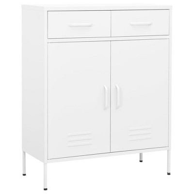 vidaXL Storage Cabinet White 31.5"x13.8"x40" Steel