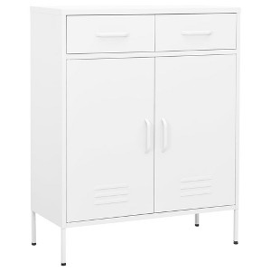 vidaXL Storage Cabinet White 31.5"x13.8"x40" Steel - 1 of 4