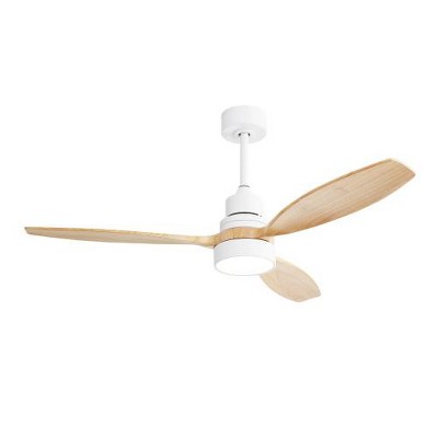 BestParts 52 Inch Ceiling Fan, Modern Lighted Ceiling Fan with Remote Control - 3 Solid Wood Blades, Energy Efficient DC Motor, Reversible Airflow