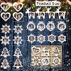 Aoibox Christmas Tree Ornaments Set 24 PCS Wood Hanging Decorations 3D Rustic Winter Wonderland White 2.5x2.7x0.16 Inch - 4 of 4