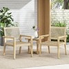 Outdoor Acacia Wood & Wicker Club Chairs, Weather-Resistant Armchairs with Durable Frame for Patio, Deck, and Garden, Set of 2-Coolbibila - 2 of 4