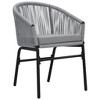 vidaXL Set of 2 Anthracite PE Rattan Patio Chairs with Cushions - Weather Resistant Outdoor Seating Furniture with Powder-Coated Iron Frame Product - 2 of 4